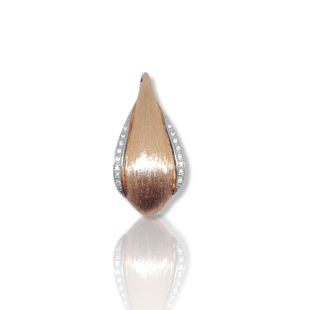 Μενταγιόν απο επιπλατινωμένο και επιχρυσωμένο ασήμι 925° & λευκά ζιργκόν (code PZB84124)